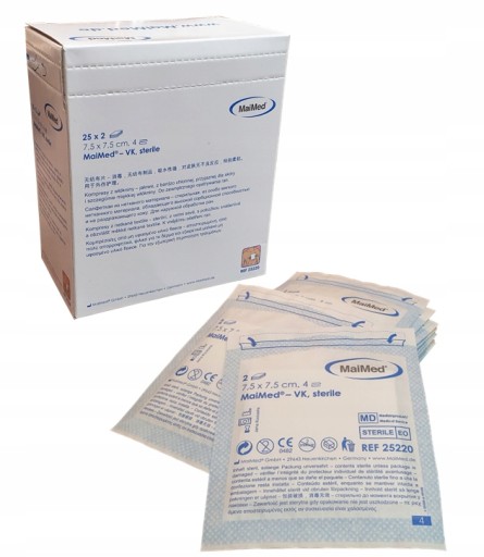 NETKANÉ KOMPRESY STERILNÉ MERAČE 7,5cmx7,5cm