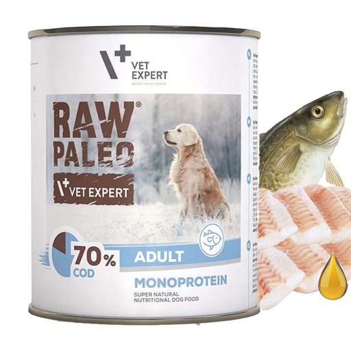 RAW PALEO Mokré krmivo pre psov Mono Cod 800g