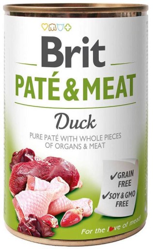 Brit Pate&Meat DOG Adult Duck Mokré krmivo s kačacím balením. 800 g