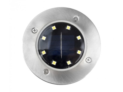 LED zemné solárne záhradné svietidlo IP44 Kotúčové solárne svietidlá