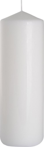 Klasická veľká valcová sviečka BISPOL sw80/250-090 Aura WHITE 25cm - 160h