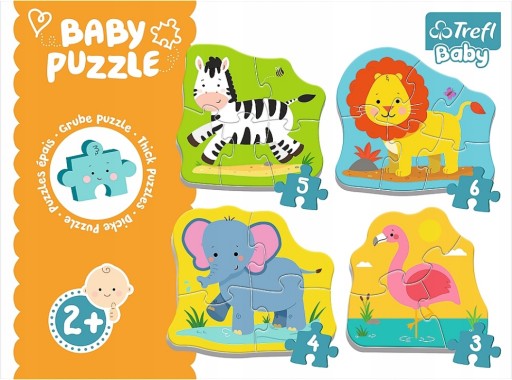 Detské puzzle 4v1. Zvieratá na safari. Trefl.36073