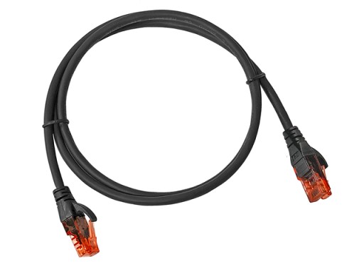 Cat.6 UTP patch kábel RJ45-RJ45 1:1 Cu AWG26 čierny 1m