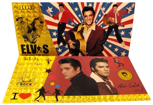 ELVIS PRESLEY Jedinečná pozlátená zberateľská bankovka
