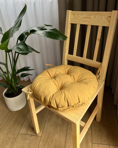 Podsedák na stoličku taburetka 35cm HORČIČKOVÝ CIRCLE