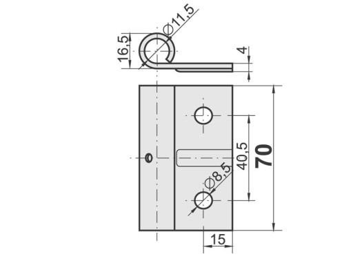 Držiak valčekov 7 cm pre sekčnú bránu 2,5 mm LESK