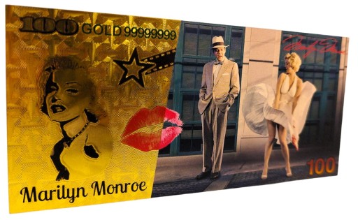 MARYLIN MONROE Pozlátená zberateľská bankovka