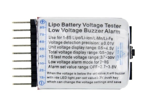 128 voltmetrový tester napätia pre 1-8S Li-ion články