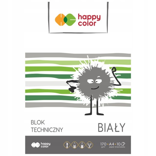 Biela technická podložka HAPPY COLOR A4 10 listov 170g - HRUBÝ PAPIER