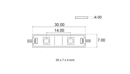 Mini LED modul BERGMEN AS-2 12VDC 0,30W 120° 2x3528SMD IP65 žltý