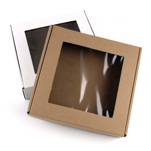 25x25x5 cm Štvorcový okenný box Biela - Sada 5 ks