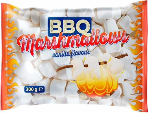 BBQ Marshmallows Vanilkové Marshmallows Na grilovanie Ohnisko Marshmallow 300g z Holandska