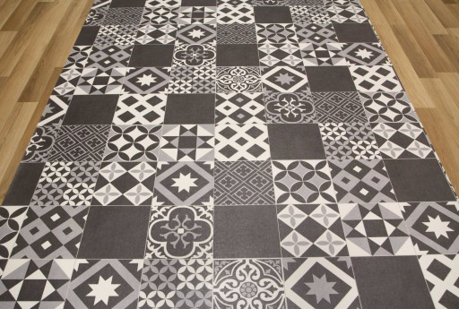 šírka 3 m PVC KOBEREC PATCHWORK AKO MOZAIKA ROMBS Štvorcové KRUHY