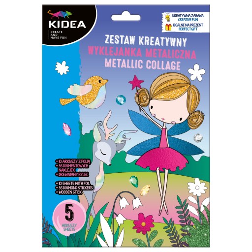 Kreatívna súprava KIDEA METALLIC STICKS MAGICKÝ SVET pre dievča