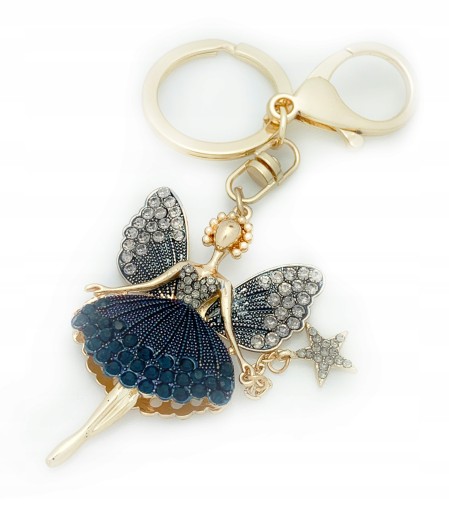KĽÚČENKA Fairy Ballerina Black Gold Zirkóny