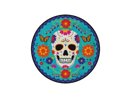 Mexické halloweenske taniere s lebkou 23cm 8ks.