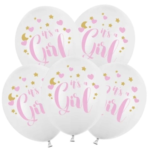 Ide o pôrodné balóny pre dievčatko Baby Shower 6 ks