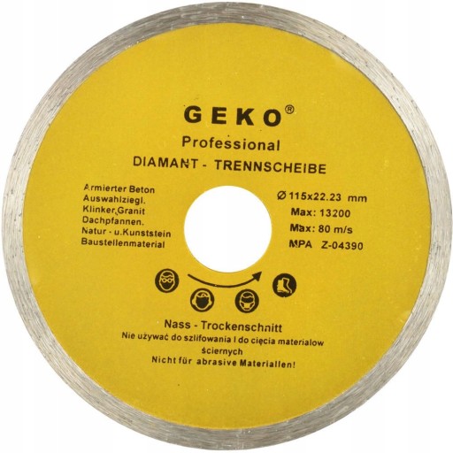 Plne diamantový kotúč na rezanie betónu, 115 mm