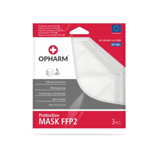 FFP2 OPHARM Ochranná maska 3 ks - BIELA