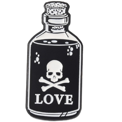 Toxic Love Skull kovový kolík na fľašu