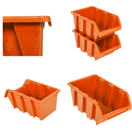 10x Odpadkový box dielenský kontajner 80x115x60 oranžový
