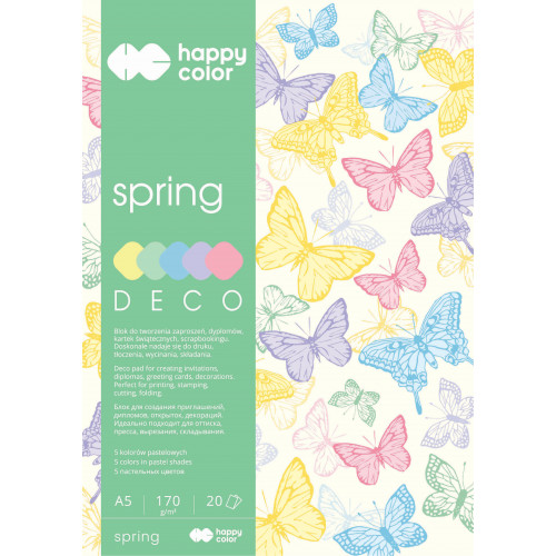 Happy Color kreatívny blok Deco A5 Spring 170g