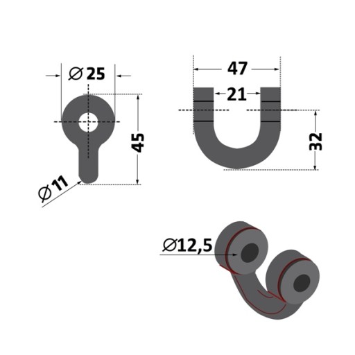 Okov kladiva KOS-02 PTiMD Koszalin Z081 priemer 12mm