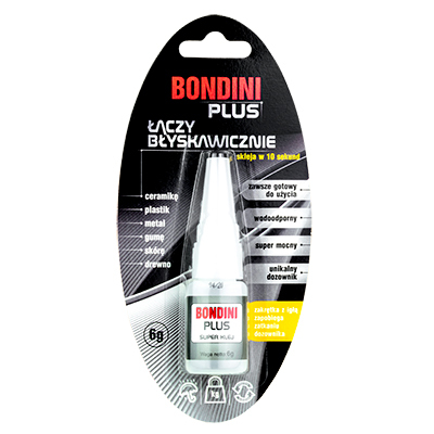 Lepidlo BONDINI PLUS 6g Sekundové vodeodolné lepidlo