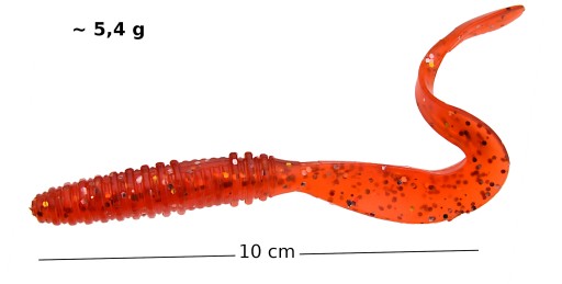 Gumový Twister 10 cm umelá nástraha na ostrieže, pstruhy, šťuky