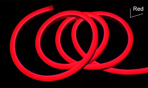 NEON flex LED pás IP68 230V 8x16 8W červený 1m