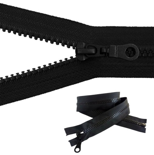 65 cm deliaci zips 5 mm čierny