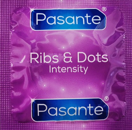 Kondómy Pasante Intensity Ribs & Dots, sada 25 ks
