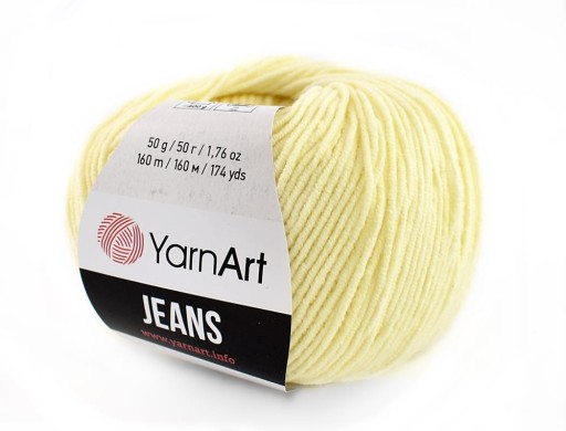 YARNART JEANS 86 pastelovo žltá priadza