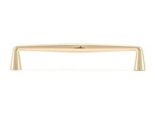ZLATÁ LESKNUTÁ KOVOVÁ NÁBYTKOVÁ ÚCHYTKA, ZAOBLÁ LINEA 160 MM / 172 MM