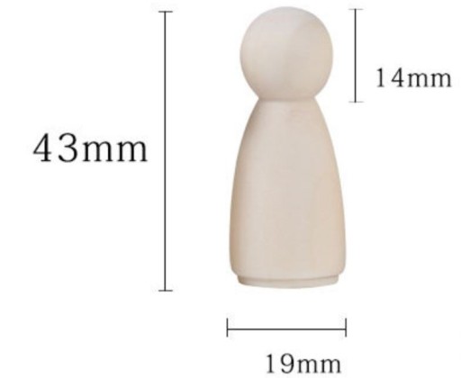 Drevené pešiaky Macrame Angels ONA DIY 43mm 3 ks