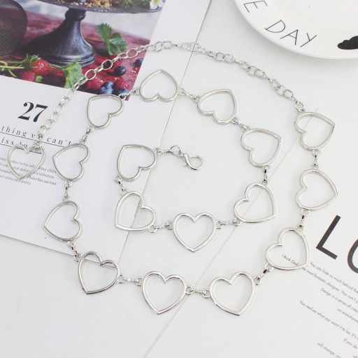 Strieborné HEART opaskové nohavice šaty ACCESSORY svetlý