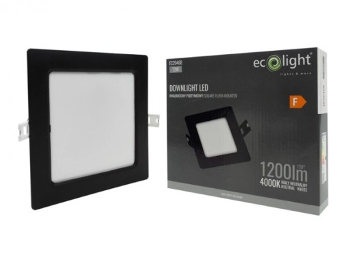 Plafon LED stropné svietidlo pod omietku Square Black 12W 17x17cm