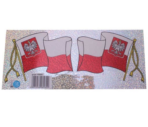 Samolepka Vlajka Samolepky Polish Flag Emblem Glitter