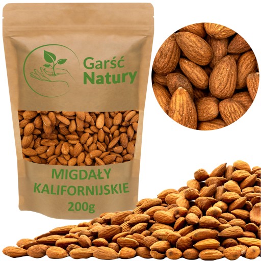 CELÉ MANDLE 0,2 KG CALIFORNIA LARGE prírodné čerstvé surové 200 g lúpané