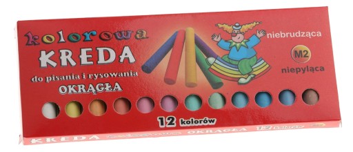 FAREBNÁ KRIEDA, NEZARIADENIE, okrúhle, SADA 12 kusov