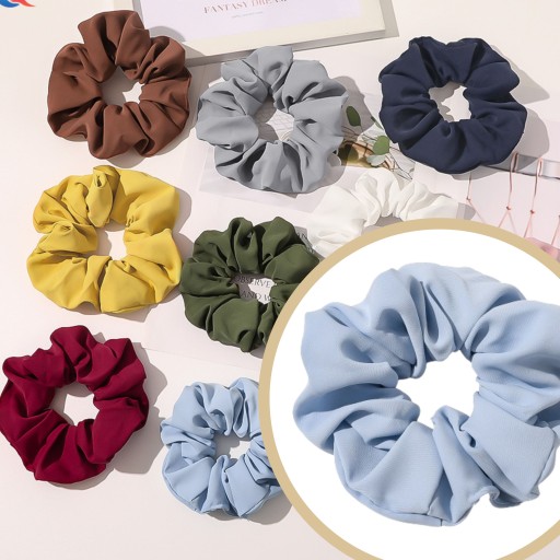 Vlásenka LIKE SILK scrunchies, modrá, BEZPEČNÉ froté, LARGE XXL