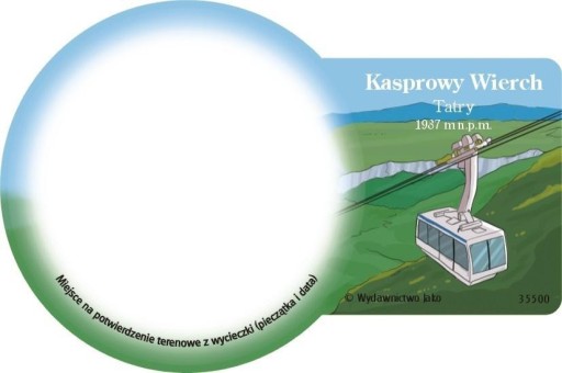 Kasprowy Wierch DEKORATÍVNY MAGNET na CHLADNIČKU Suvenírový MAGNET s pečiatkou