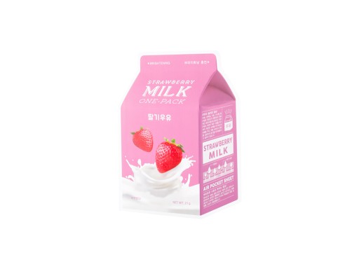 Apieu Milk One Pack #Strawberry Milk 1 ks. - Rozjasňujúca listová maska