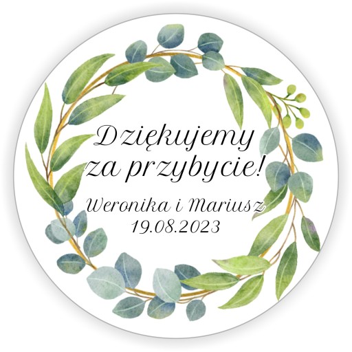 Svadobné nálepky Ďakujeme, že ste prišli 4 cm