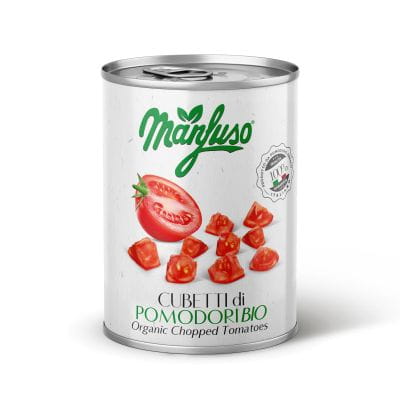 Bio sekané paradajky, 400g plechovka, Manfuso