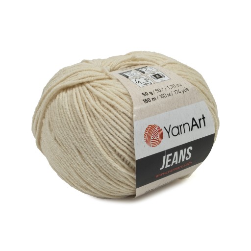 50 g priadze, 55 % bavlna 45 % akryl, YarnArt Jeans béžová 05