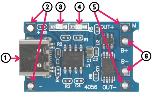 Nabíjačka LI-ION 5V TP4056 USB-C článkov
