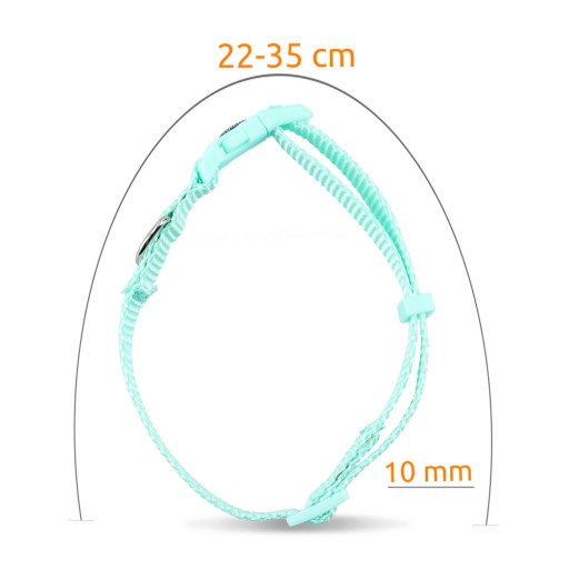 Prémiový obojok, pes, mint, XS–S: 22–35 cm/10 mm