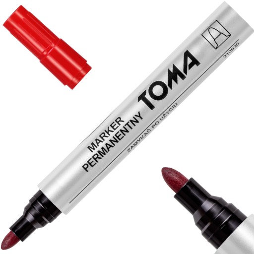 TOMA TO-090 Permanentný popisovač 1,5mm červený