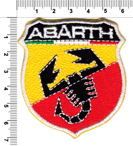 Vyšívaná termolepiaca náplasť ABARTH